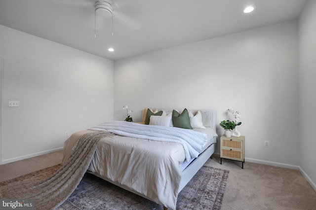 1025 Overlook Way, Laurel, MD 20707 - bedroom featuring carpet, recessed lighting, and a ceiling fan