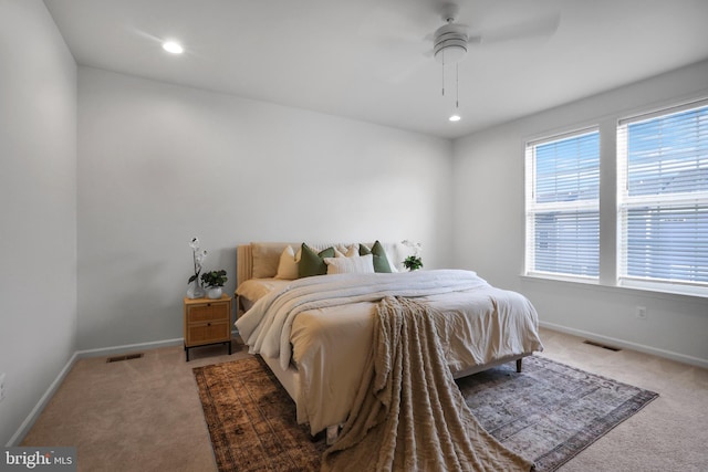 1025 Overlook Way, Laurel, MD 20707 - carpeted bedroom with recessed lighting and a ceiling fan