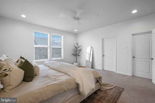 1025 Overlook Way, Laurel, MD 20707 - carpeted bedroom with recessed lighting and a ceiling fan