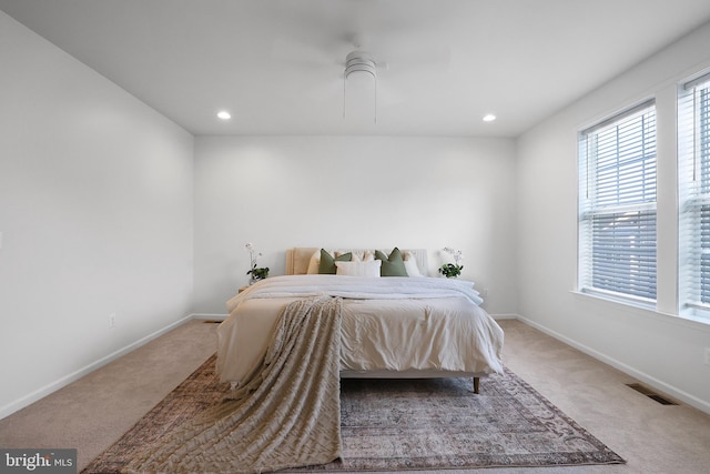 1025 Overlook Way, Laurel, MD 20707 - bedroom with carpet floors, recessed lighting, and a ceiling fan