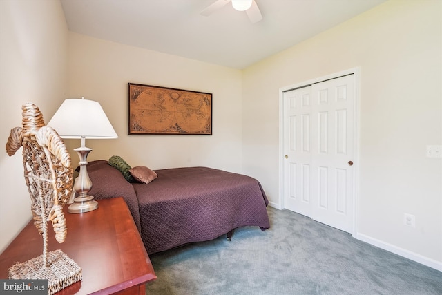 16916 Four Seasons Dr, Dumfries, VA 22025 - carpeted bedroom featuring a closet and a ceiling fan