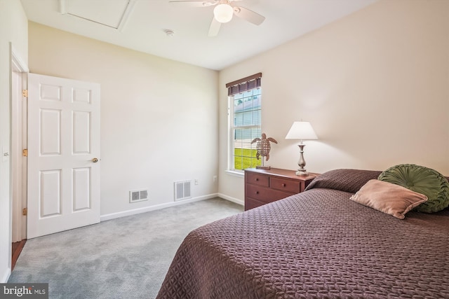16916 Four Seasons Dr, Dumfries, VA 22025 - bedroom with carpet flooring, attic access, and ceiling fan