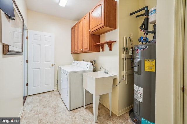 16916 Four Seasons Dr, Dumfries, VA 22025 - washroom with water heater, cabinet space, and washer and dryer