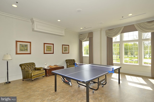 16916 Four Seasons Dr, Dumfries, VA 22025 - recreation room featuring crown molding and recessed lighting
