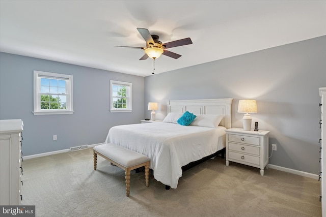 5790 Cedar Glen Dr, Narvon, PA 17555 - bedroom featuring light carpet and ceiling fan