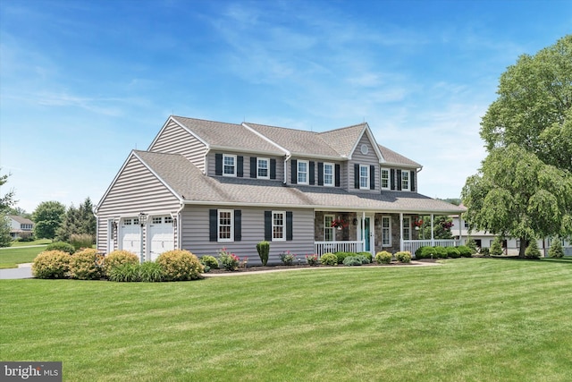 5790 Cedar Glen Dr, Narvon, PA 17555 - view of front of property with a porch, a front yard, and an attached garage