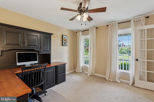 5790 Cedar Glen Dr, Narvon, PA 17555 - home office with ceiling fan and light colored carpet
