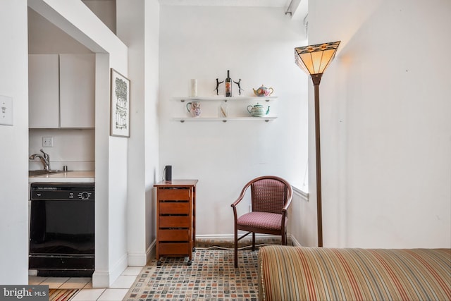 1615 Q St NW Unit 1001, Washington, DC 20009 - living area featuring light tile patterned floors and baseboards