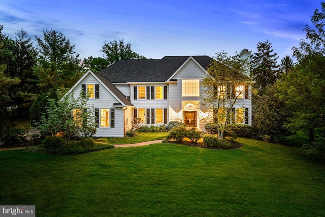 501 Van Lears Run, Villanova, PA 19085 - view of front facade featuring a front yard and a chimney