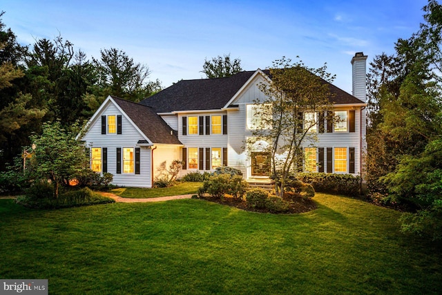 501 Van Lears Run, Villanova, PA 19085 - view of front facade featuring a front yard and a chimney