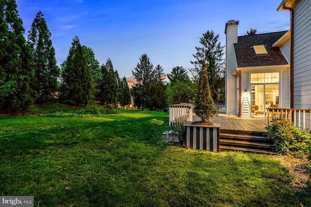 501 Van Lears Run, Villanova, PA 19085 - view of grassy yard featuring a wooden deck