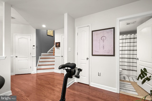 1506 Stack St, Baltimore, MD 21230 - workout room featuring wood finished floors