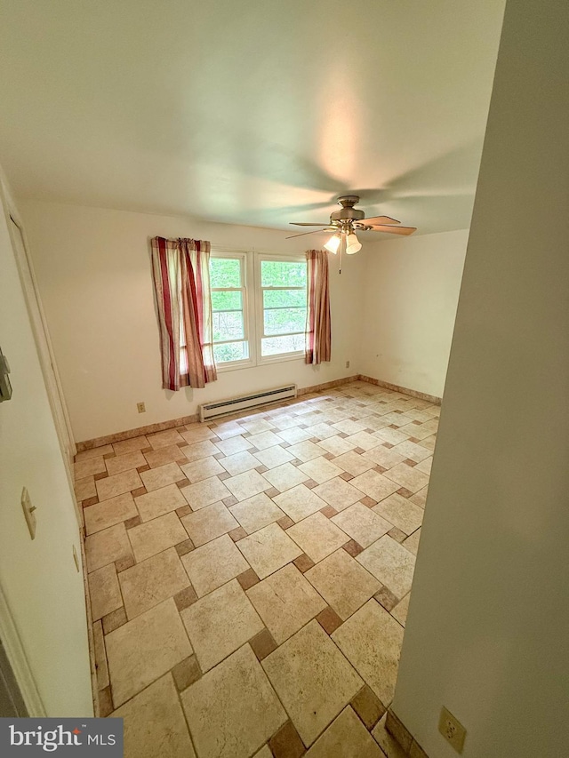 751 Hudson Dr, Weatherly, PA 18255 - spare room with a baseboard radiator and a ceiling fan