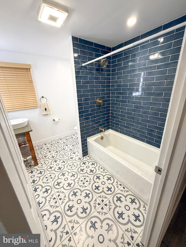 751 Hudson Dr, Weatherly, PA 18255 - bathroom featuring tile patterned flooring, bathing tub / shower combination, and vanity