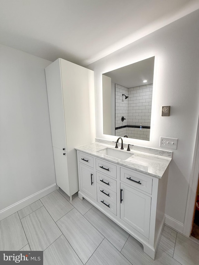 751 Hudson Dr, Weatherly, PA 18255 - bathroom with vanity and tiled shower