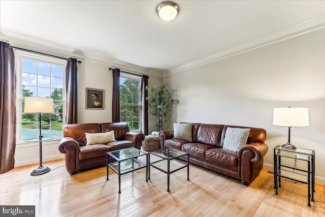 926 Kenmara Dr, West Chester, PA 19380 - living area featuring light wood finished floors and crown molding