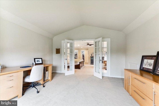 926 Kenmara Dr, West Chester, PA 19380 - office space with french doors, light carpet, and lofted ceiling