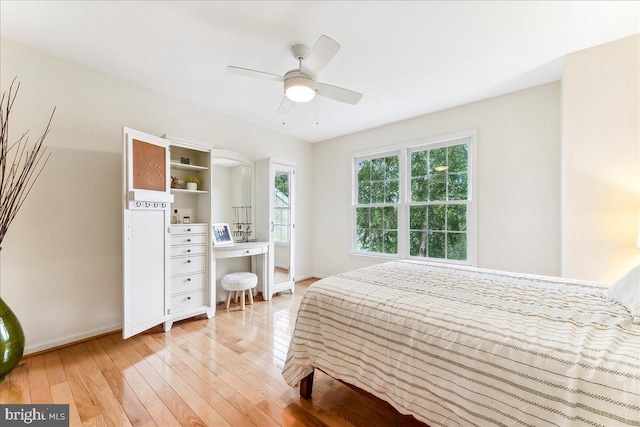 926 Kenmara Dr, West Chester, PA 19380 - bedroom with light wood-style flooring and a ceiling fan