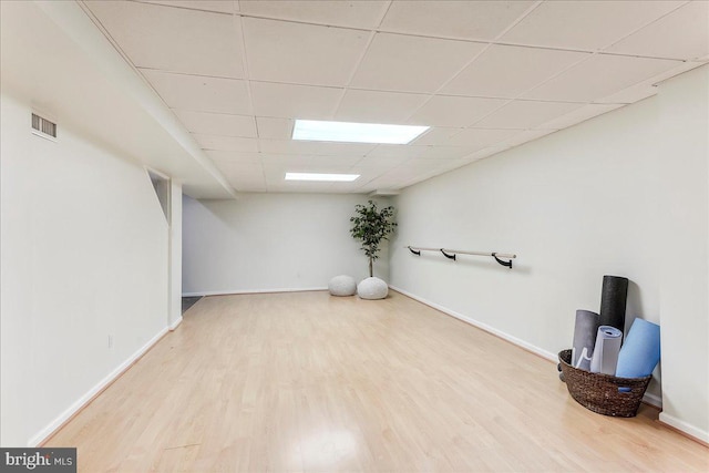 926 Kenmara Dr, West Chester, PA 19380 - basement with a drop ceiling and wood finished floors