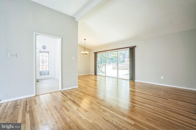 7826 Glenister Dr, Springfield, VA 22152 - unfurnished room with a chandelier and light wood finished floors
