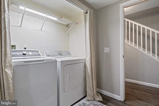65 Petersburg Ln, Duncannon, PA 17020 - laundry room with washer and dryer, wood finished floors, and attic access