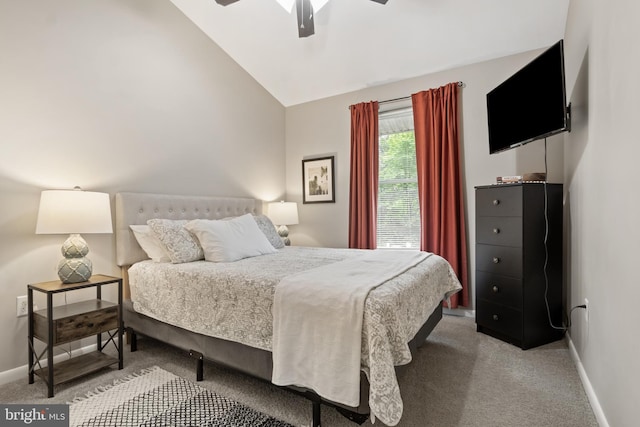 65 Petersburg Ln, Duncannon, PA 17020 - carpeted bedroom with vaulted ceiling and ceiling fan