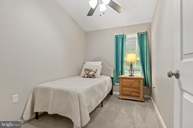 65 Petersburg Ln, Duncannon, PA 17020 - bedroom with carpet floors, lofted ceiling, and a ceiling fan