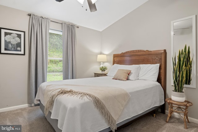 65 Petersburg Ln, Duncannon, PA 17020 - carpeted bedroom with vaulted ceiling and ceiling fan