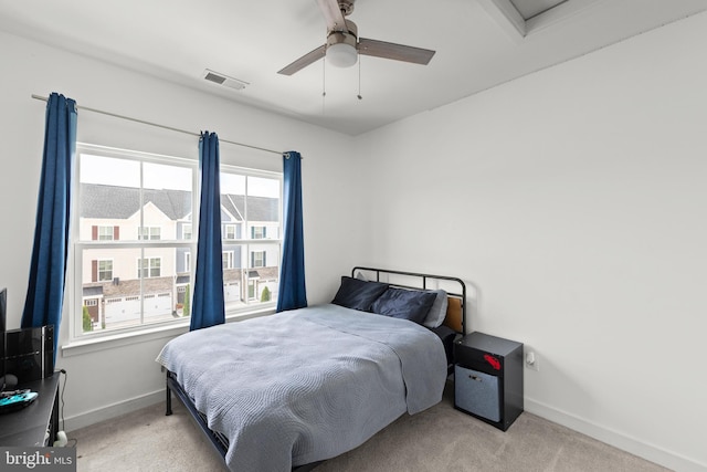 135 Burkwood Ter, Lake Frederick, VA 22630 - bedroom featuring carpet floors, attic access, and a ceiling fan