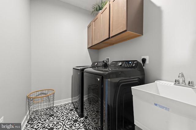135 Burkwood Ter, Lake Frederick, VA 22630 - laundry area with separate washer and dryer and cabinet space