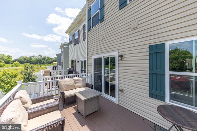 135 Burkwood Ter, Lake Frederick, VA 22630 - wooden terrace with outdoor lounge area