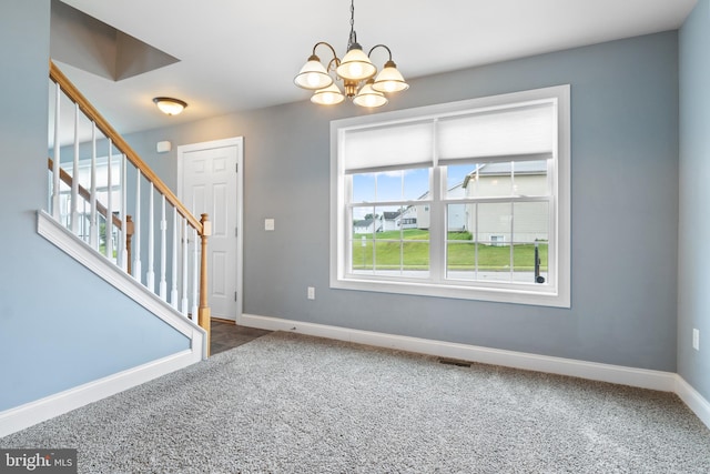 355 Old Stone Way, York, PA 17406 - entryway featuring healthy amount of natural light, carpet flooring, stairway, and a chandelier