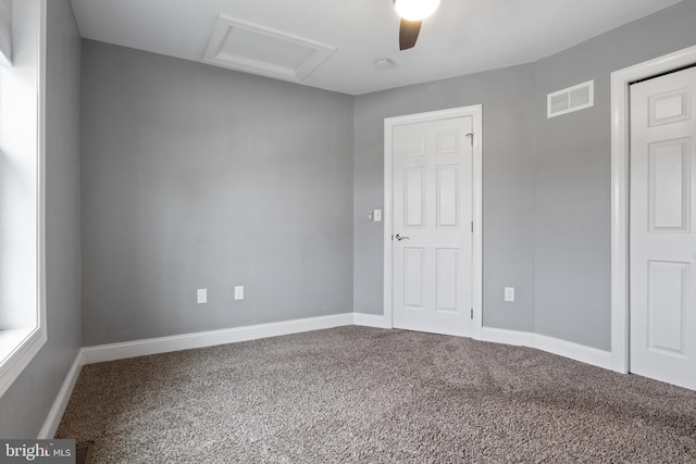 355 Old Stone Way, York, PA 17406 - unfurnished bedroom with attic access, carpet floors, and ceiling fan
