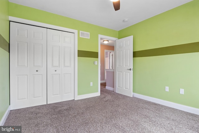 355 Old Stone Way, York, PA 17406 - unfurnished bedroom featuring carpet flooring, a closet, and a ceiling fan