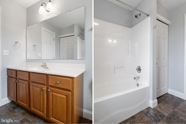 355 Old Stone Way, York, PA 17406 - full bathroom featuring stone tile flooring, bathing tub / shower combination, and vanity