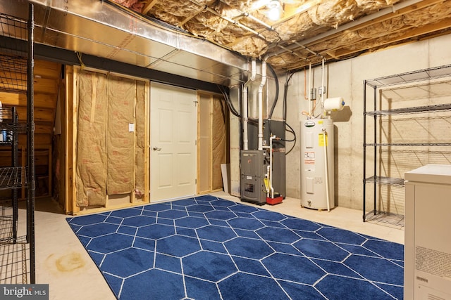 355 Old Stone Way, York, PA 17406 - unfinished basement with water heater, washer / dryer, and heating unit