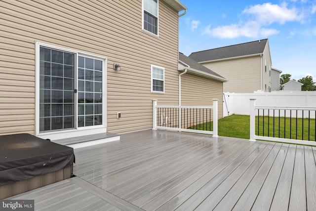 355 Old Stone Way, York, PA 17406 - wooden terrace featuring a hot tub