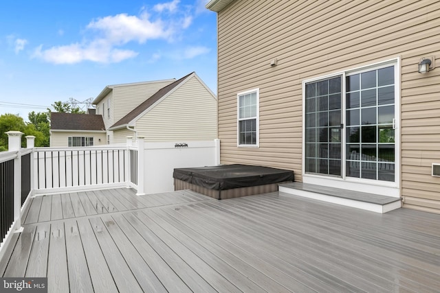355 Old Stone Way, York, PA 17406 - deck featuring a covered hot tub