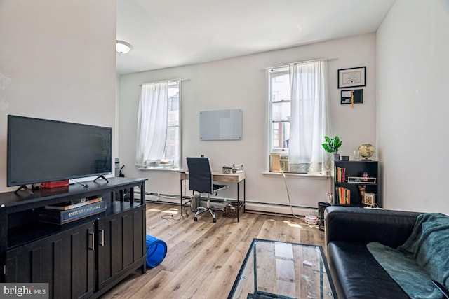 1917 Spring Garden St, Philadelphia, PA 19130 - home office featuring healthy amount of natural light and light wood-type flooring