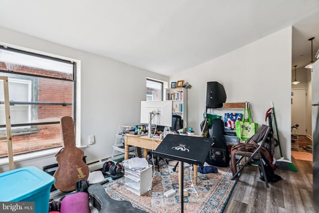 1917 Spring Garden St, Philadelphia, PA 19130 - home office with wood finished floors and baseboard heating