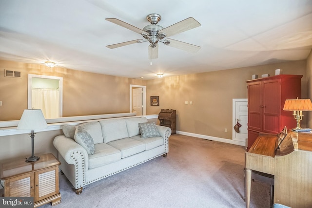 3132 Arbour Green Ct, Hatfield, PA 19440 - living area with light colored carpet and ceiling fan