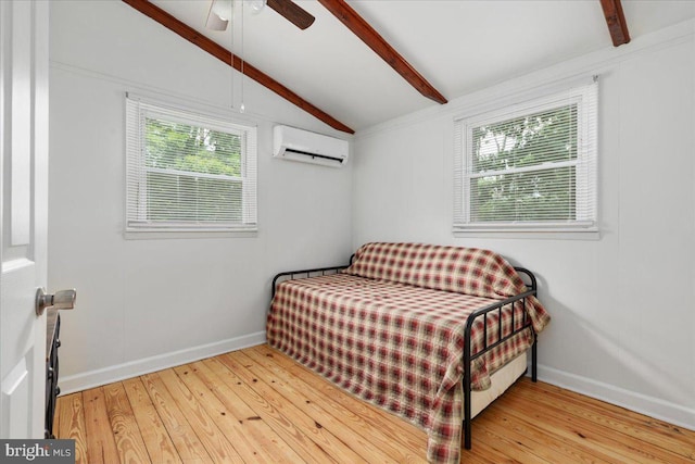132 Erie Trl, Winchester, VA 22602 - bedroom with multiple windows, wood-type flooring, and a wall mounted AC