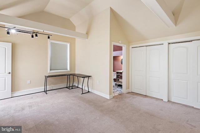 4102 N W St, Wilmington, DE 19802 - unfurnished bedroom featuring lofted ceiling, carpet flooring, and two closets
