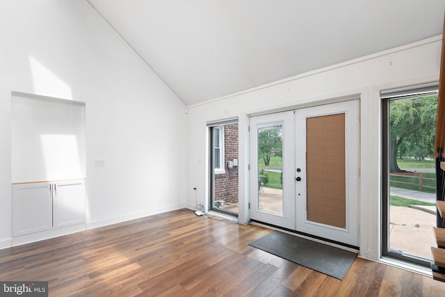 4102 N W St, Wilmington, DE 19802 - unfurnished room featuring wood finished floors, plenty of natural light, and high vaulted ceiling