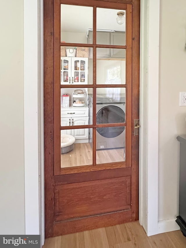 680 Myers Rd, Muncy Valley, PA 17758 - laundry room featuring washer / clothes dryer and wood finished floors