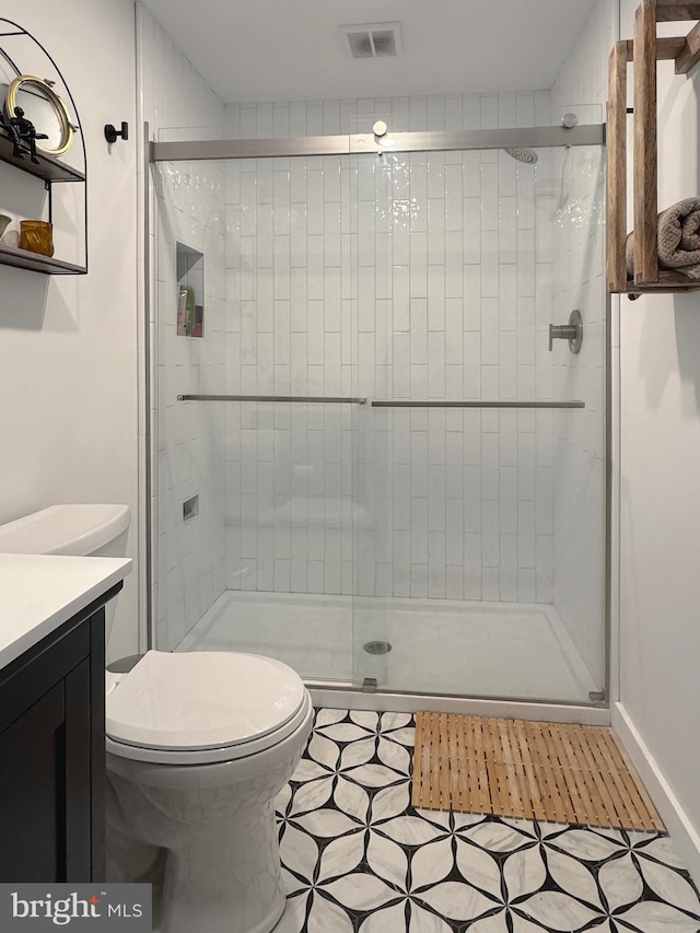 680 Myers Rd, Muncy Valley, PA 17758 - full bath featuring vanity, a stall shower, and tile patterned floors