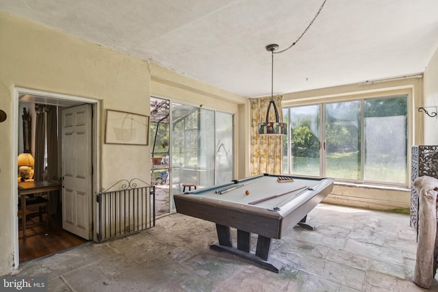 2622 Butler Pike, Plymouth Meeting, PA 19462 - recreation room with stone tile floors, billiards, and healthy amount of natural light