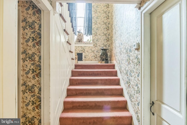 2622 Butler Pike, Plymouth Meeting, PA 19462 - staircase featuring wallpapered walls