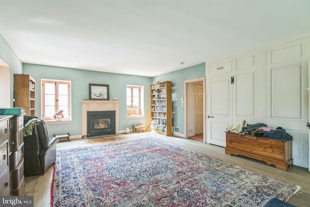 2622 Butler Pike, Plymouth Meeting, PA 19462 - living room with a fireplace with flush hearth and wood finished floors