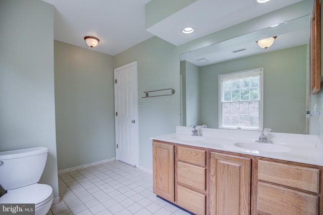 9708 S Park Cir, Fairfax Station, VA 22039 - bathroom featuring double vanity and tile patterned floors